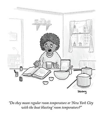 Recipe Drawing - Regular Room Temperature by Avi Steinberg