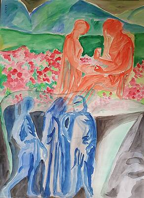 Wall Art featuring the painting Reign Of Life Vs Underworld by Enrico Garff