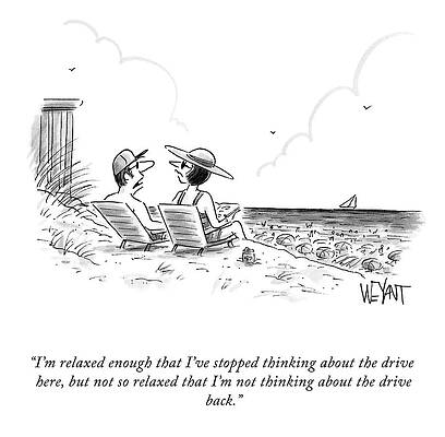 Beachside Relaxation Cartoon Wall Art