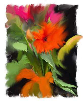 Flower Wall Art featuring the painting Remembering Florals-Garden Inspired Wall Art by Sonja Kraft