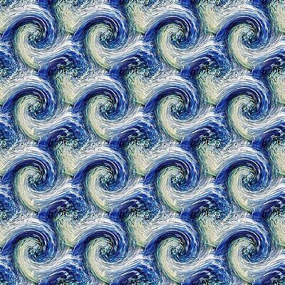 Wall Art featuring the digital art Repeating Wave To Van Gogh by David Manlove