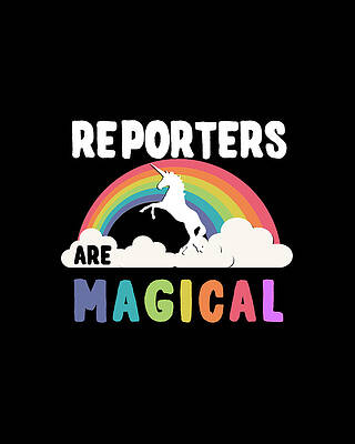 Rainbow Wall Art featuring the digital art Reporters Are Magical by Flippin Sweet Gear