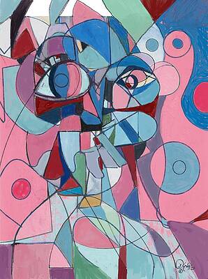 Abstract Wall Art featuring the painting Repression by Sonja Kraft