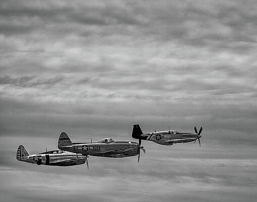 Vintage Photograph - Republic P47 Thunderbolts by Robert Niemeier