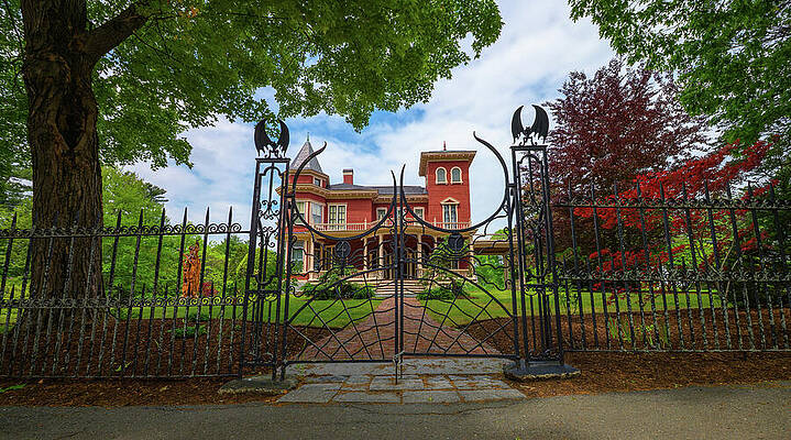 Wall Art featuring the photograph Residence Of Stephen King With Bat Gate In Bangor, Maine by Miroslav Liska