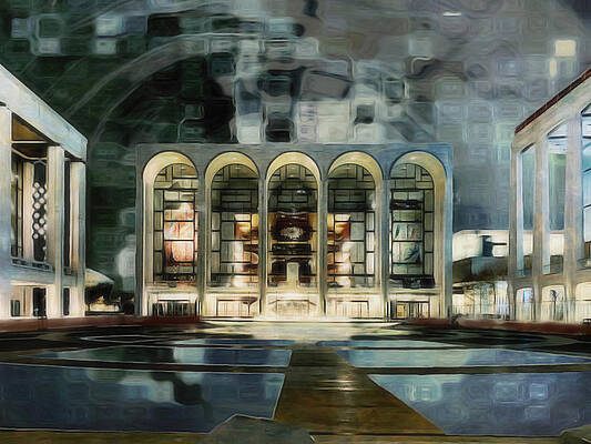 Wall Art featuring the photograph Lincoln Center, Pandemic-Empty by Carol Whaley Addassi