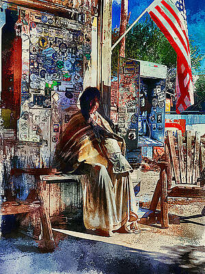 Arizona Wall Art featuring the mixed media Rest Stop At Hackberry General Store, Arizona by Tatiana Travelways