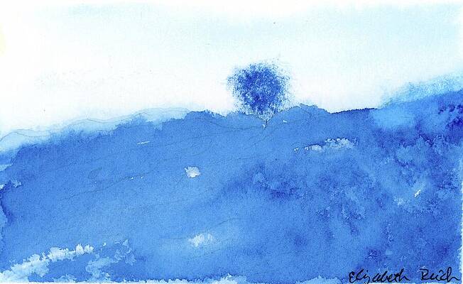 Serene Painting - Restful Energy, Monochromatic Landscape by Elizabeth Reich
