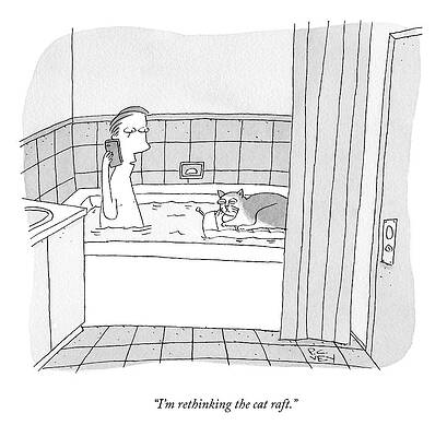 Contemplating a Cat Raft Drawing