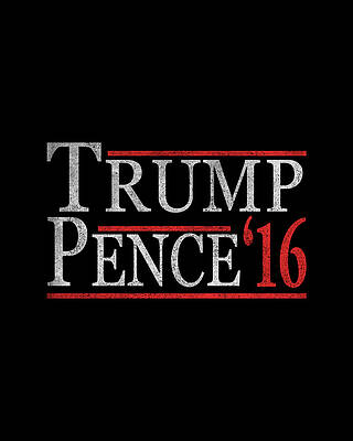 Donald Trump Wall Art featuring the digital art Retro Donald Trump Mike Pence by Flippin Sweet Gear