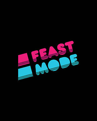 80s Wall Art featuring the digital art Retro Feast Mode Thanksgiving by Flippin Sweet Gear