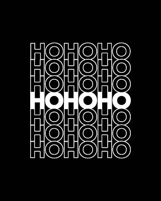 Xmas Wall Art featuring the digital art Retro Ho Ho Ho Santa Christmas by Flippin Sweet Gear