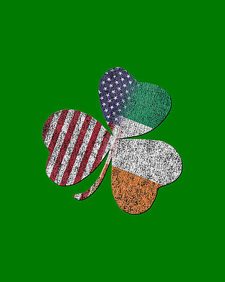 American Wall Art featuring the digital art Retro Irish American St Patricks Day Shamrock by Flippin Sweet Gear