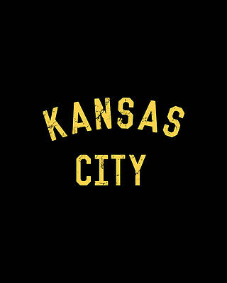 Kansas Wall Art featuring the digital art Retro Kansas City KC by Flippin Sweet Gear