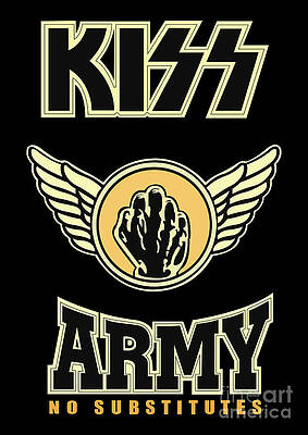 Rock And Roll Digital Art - Retro KISS Artwork For Music Fans by Kirania Finest