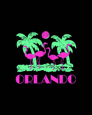 Cool Wall Art featuring the digital art Retro Orlando Florida by Flippin Sweet Gear