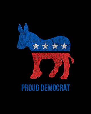 Party Wall Art featuring the digital art Retro Proud Democrat by Flippin Sweet Gear