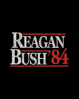 Cool Wall Art featuring the digital art Retro Reagan Bush 1984 by Flippin Sweet Gear