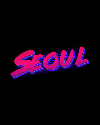 Cool Wall Art featuring the digital art Retro Seoul Korea by Flippin Sweet Gear