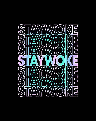 Party Wall Art featuring the digital art Retro Stay Woke by Flippin Sweet Gear