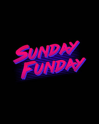 80s Wall Art featuring the digital art Retro Sunday Funday by Flippin Sweet Gear