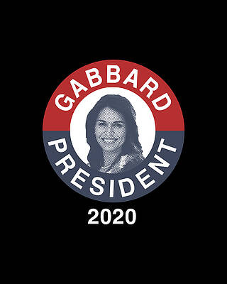Blue Wall Art featuring the digital art Retro Tulsi Gabbard For President 2020 by Flippin Sweet Gear