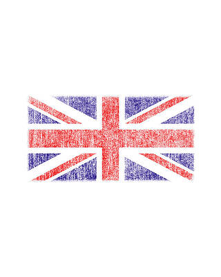 Uk Wall Art featuring the digital art Retro UK Union Jack Flag by Flippin Sweet Gear