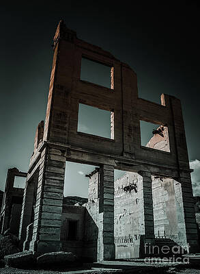 Wall Art featuring the photograph Rhyolite Ghost Town Dark by Blake Webster