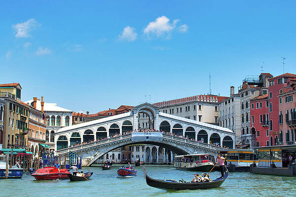 Summer Wall Art featuring the photograph Rialto Bridge In Venice by Matthew DeGrushe