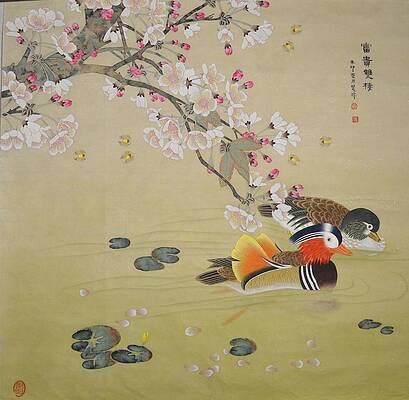Wall Art featuring the painting Rich And Noble by HuiZhen Zhang
