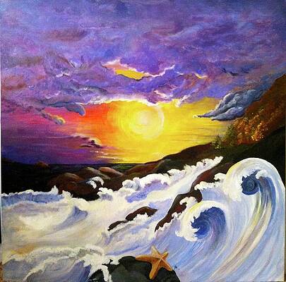 Vibrant Wall Art featuring the painting Riding Out The Storm by Art From the Heart