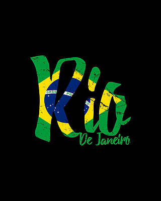 Rio Wall Art featuring the digital art Rio De Janeiro Brasil by Flippin Sweet Gear