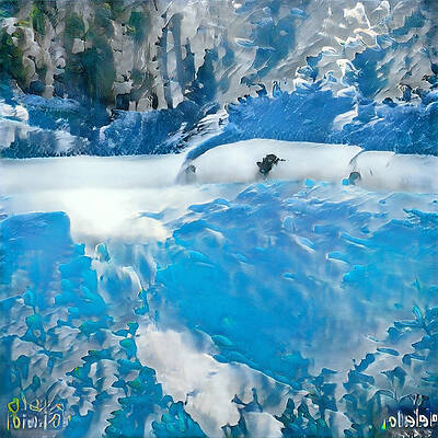 Abstract Wall Art featuring the digital art Ripples In Latent Space by Eris and AI