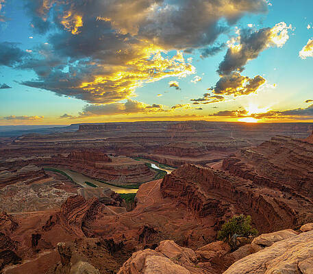 Sunset Over Canyon Landscape Photograph