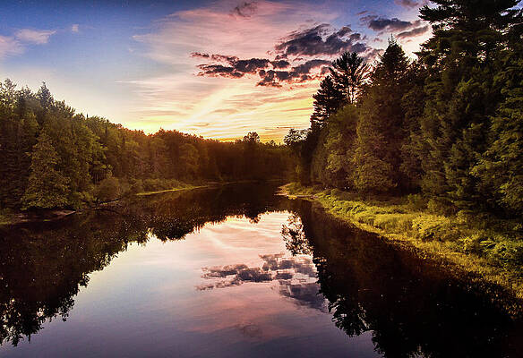 Sunset Photograph - River In The Forest by Al Poullis