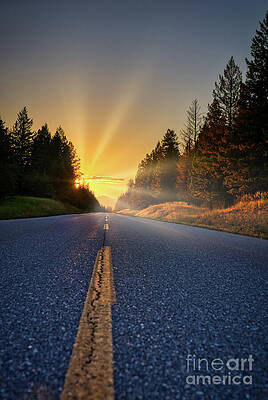 Wall Art featuring the photograph Road To The Sunset by Thomas Nay
