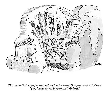Hood Drawing - Robbing The Sheriff Of Nottingham's Coach At Ten-Thirty by Paul Karasik