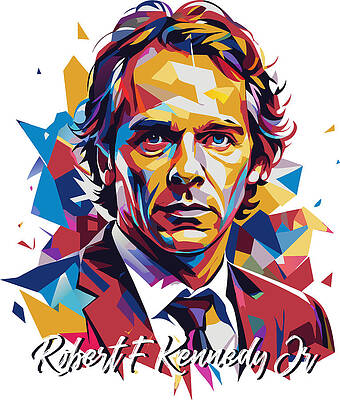 Wall Art featuring the digital art Robert F Kennedy Jr In WPAP Pop Art by Vector Artnesia
