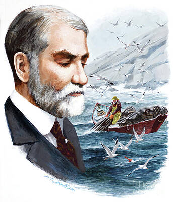 Boat Wall Art featuring the painting Robert Stanley Weir / Ocean Fishing by Mel Crawford