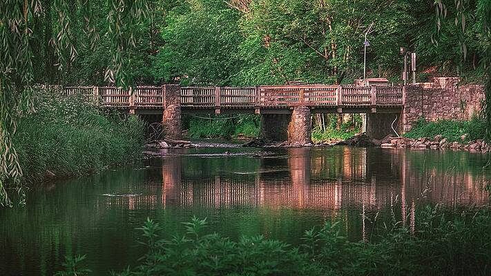 Reflection Wall Art featuring the photograph Robin Hood Bridge Deep Greens by Jason Fink