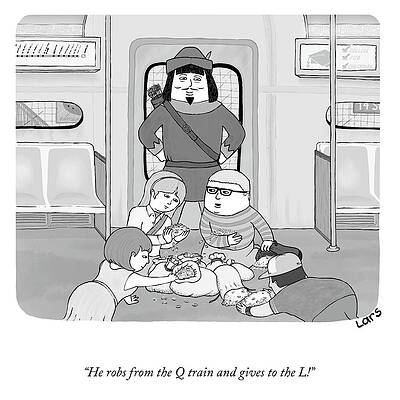 Hood Drawing - Robin Hood Subway by Lars Kenseth