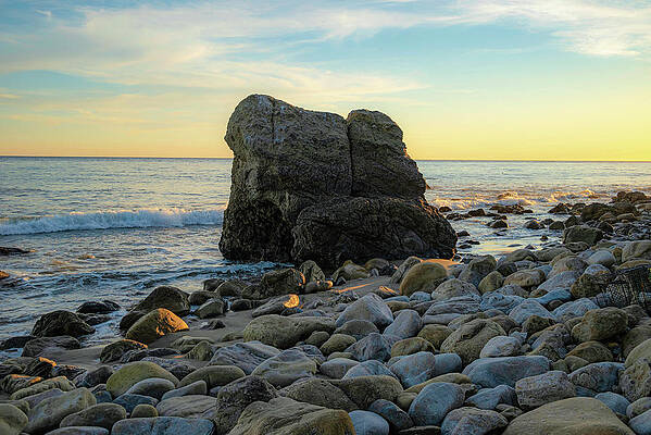 Wall Art featuring the photograph Rocky Beach In Malibu California by Matthew DeGrushe