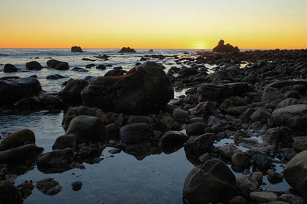 Wall Art featuring the photograph Rocky Beach Sunset At Low Tide by Matthew DeGrushe