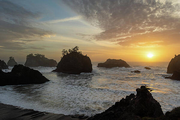 Oregon Photograph - Rocky Coast Sunset by Diane Moller