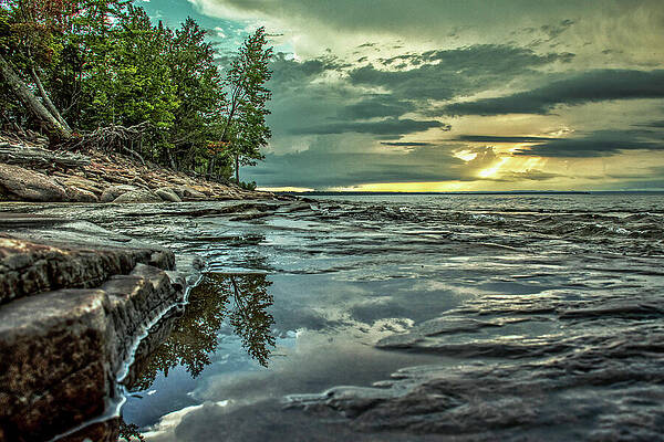 Michigan Photograph - Rocky Lake Superior Shore by Vi Ray