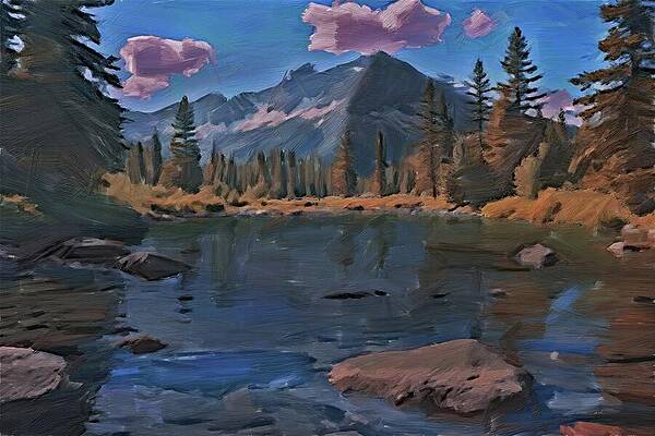 Serene Digital Art - Rocky Mountain Digital Oil Painting by Nature Oil Painting