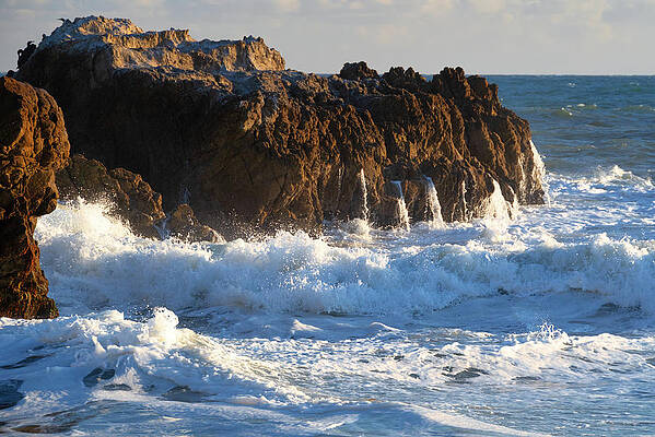 Wall Art featuring the photograph Rocky Rough Surf by Matthew DeGrushe