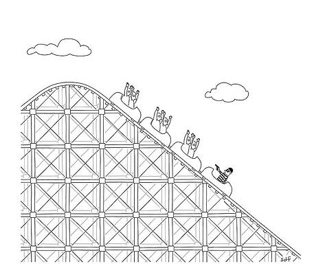 Roller Coaster Cartoon Fun Drawing