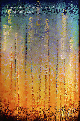 Wall Art featuring the painting Romans 10 13 Bible Verse Wall Art, Whosoever Shall Call Upon The Lord by Mark Lawrence
