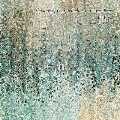 Wall Art featuring the painting Romans 8 39 Square Christian Art, The Love Of God by Mark Lawrence